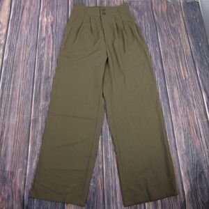 Halara NEW NWT Womens Small Olive Green High Waist Wide Leg Pants Sporty